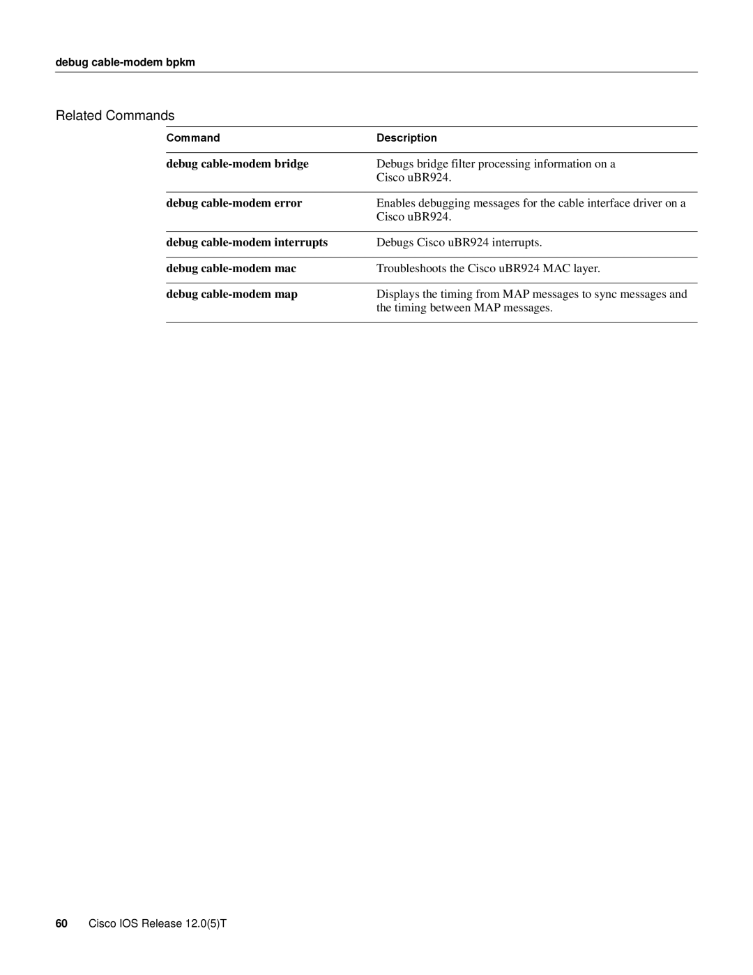 Cisco Systems UBR924 manual Related Commands 