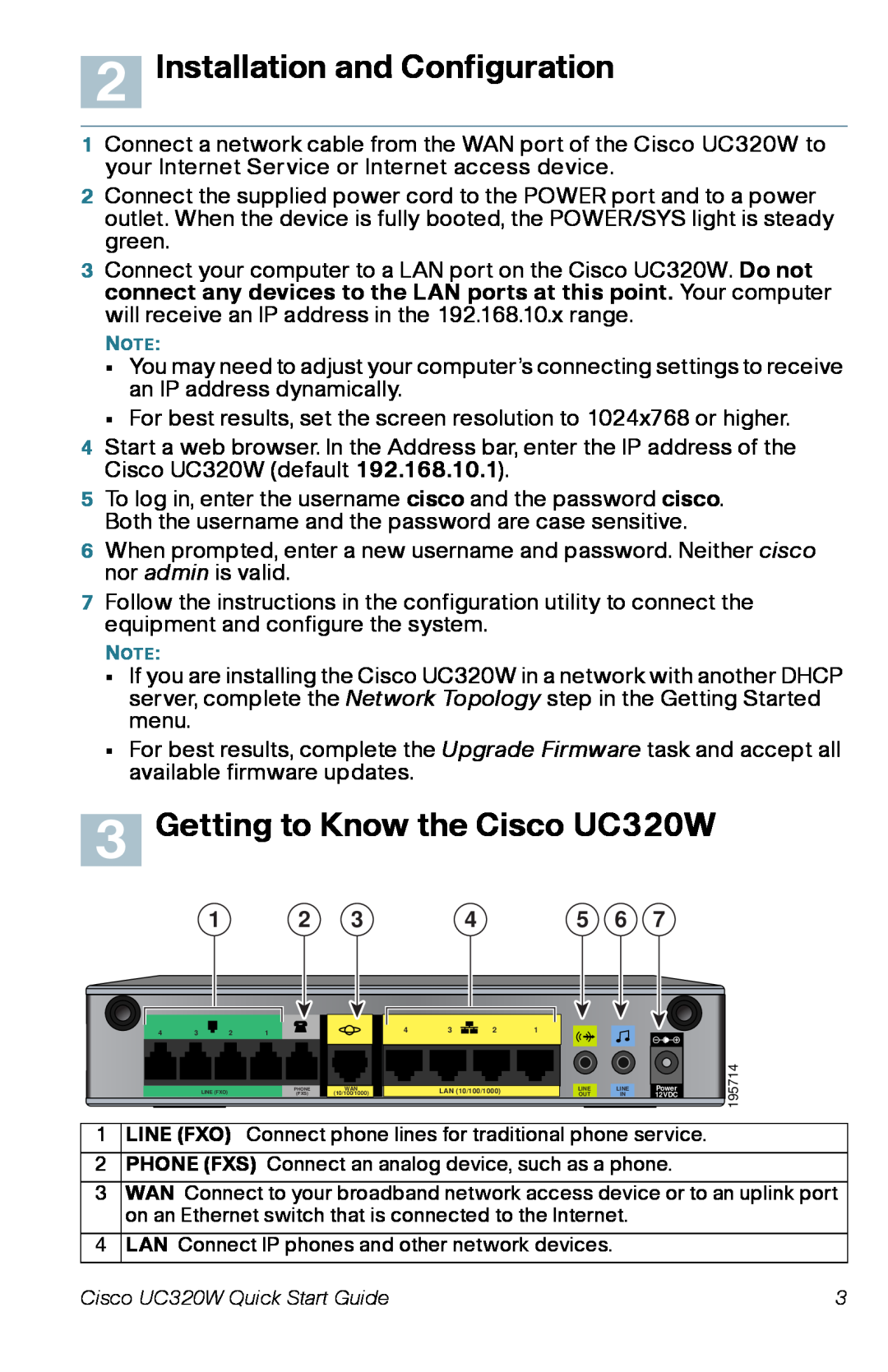 Cisco Systems quick start Installation and Configuration, Getting to Know the Cisco UC320W 