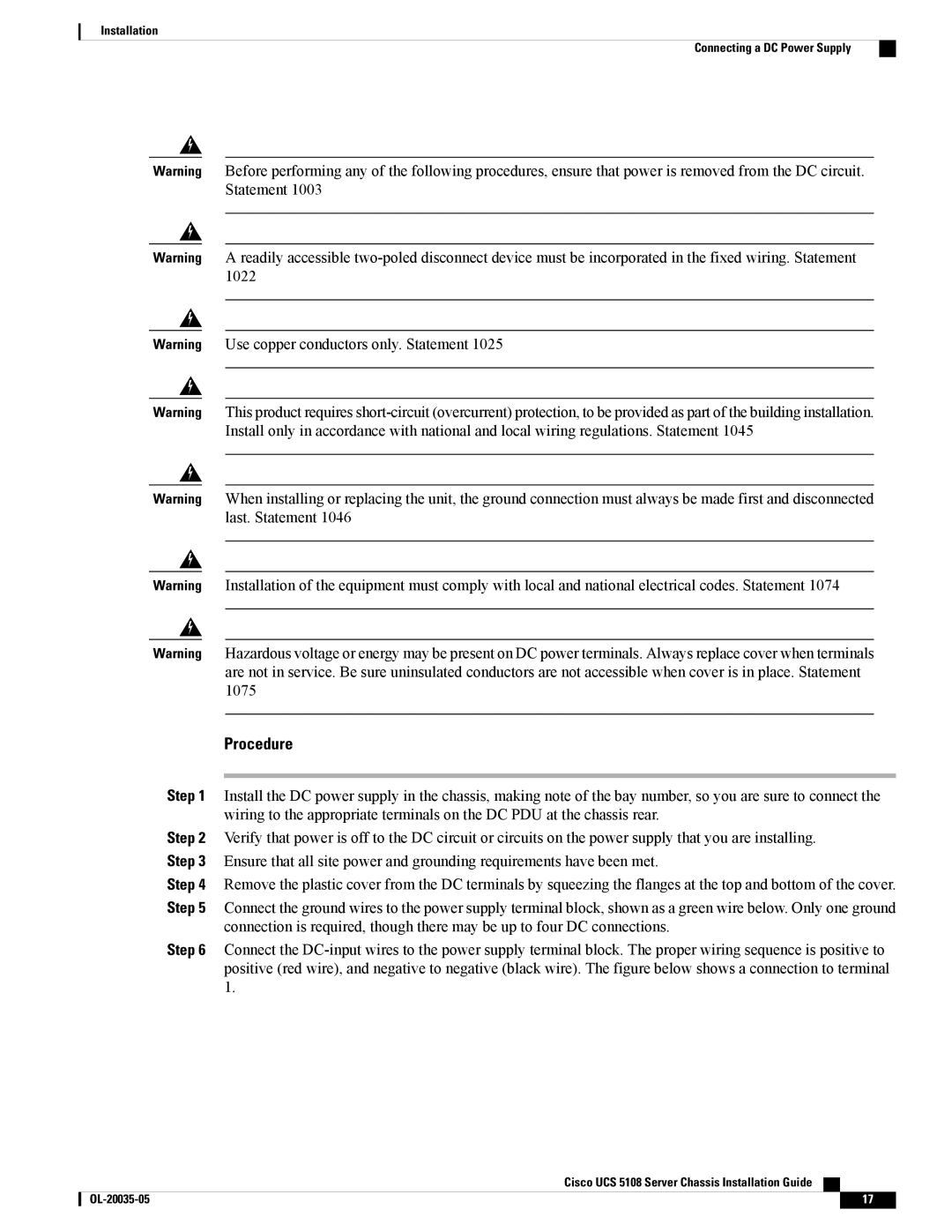 Cisco Systems N20C6508UPG, UCS 5100, UCS 5108 manual Procedure 