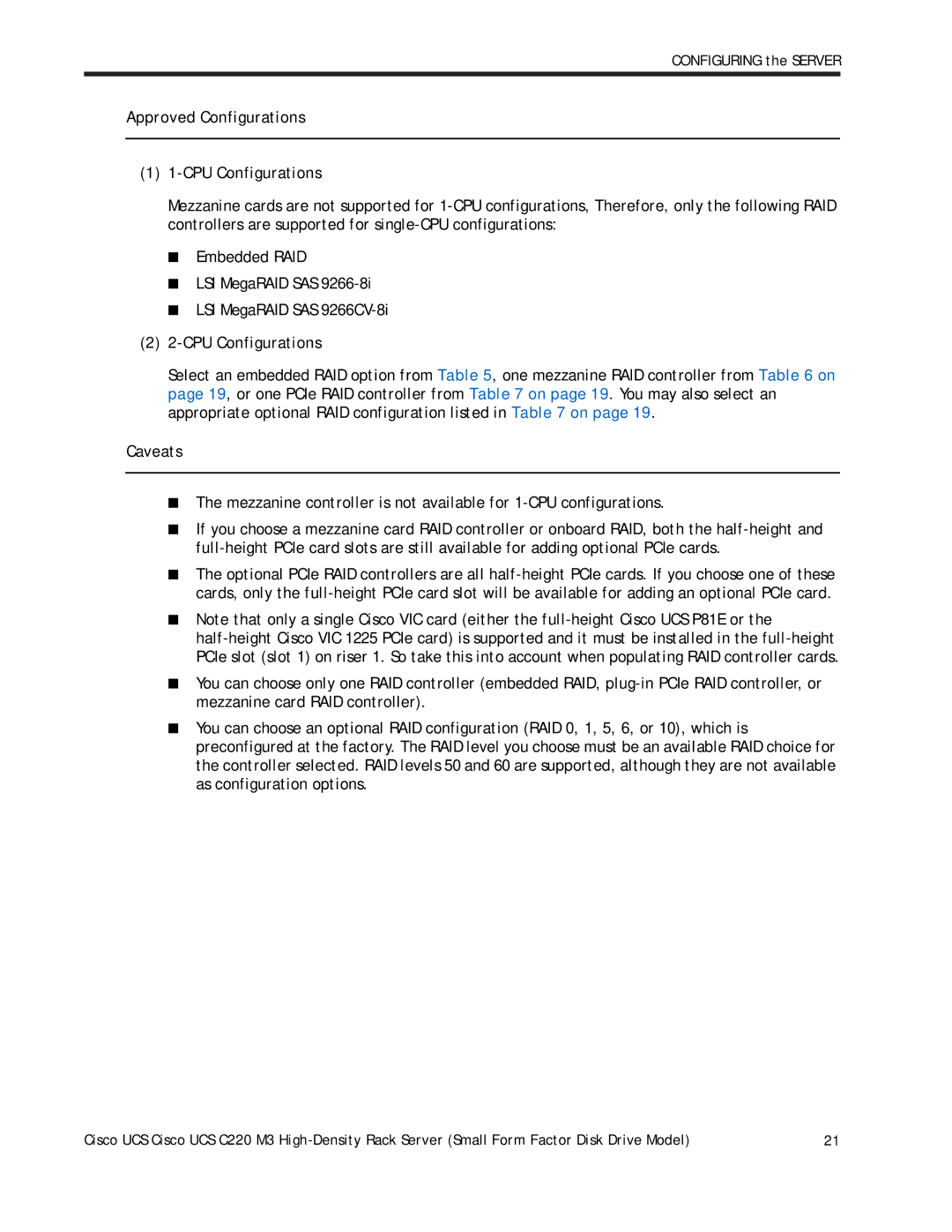 Cisco Systems A03D1TBSATA, UCS C220 M3 manual Approved Configurations CPU Configurations 