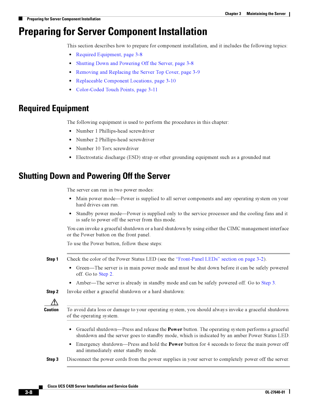 Cisco Systems UCS C420 manual Preparing for Server Component Installation, Required Equipment 