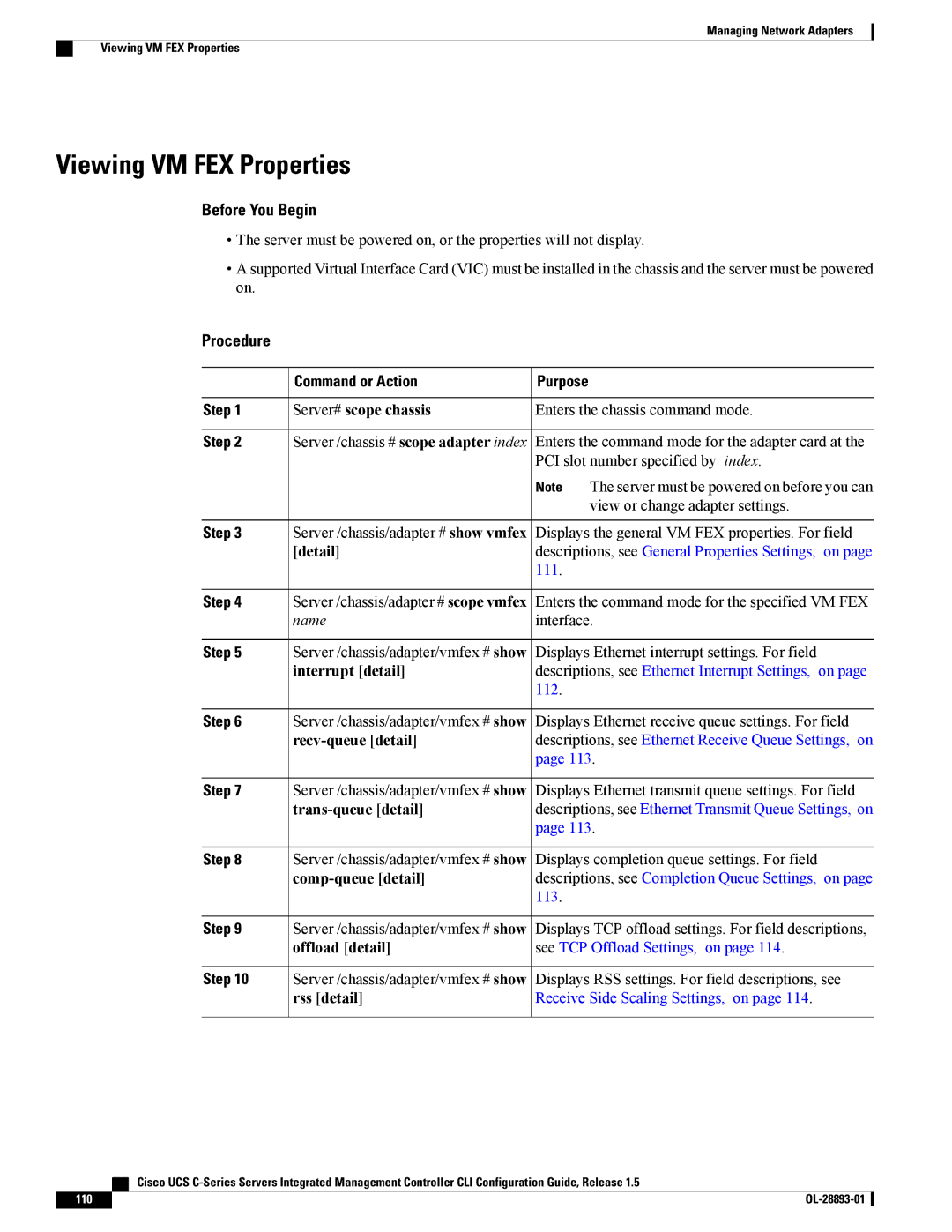 Cisco Systems UCSCPCIEBTG, 57712 manual Viewing VM FEX Properties 