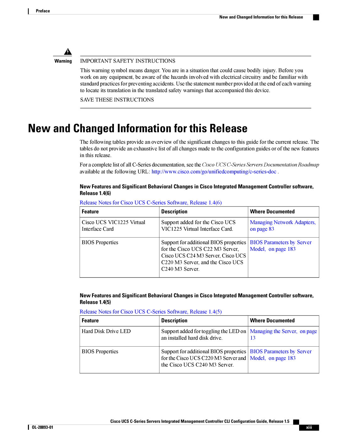 Cisco Systems 57712, UCSCPCIEBTG manual New and Changed Information for this Release, Feature Description Where Documented 