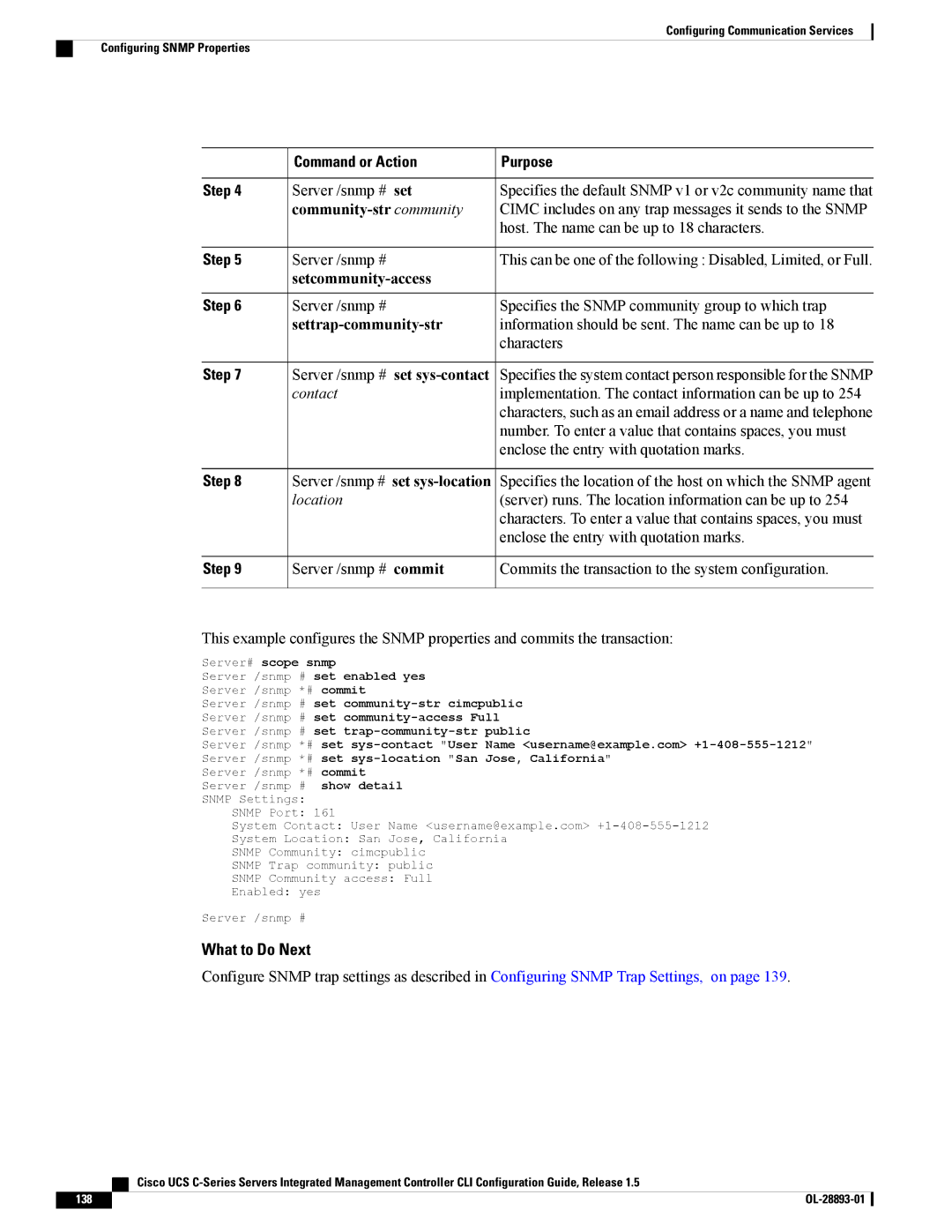 Cisco Systems UCSCPCIEBTG, 57712 manual Community-str community, Setcommunity-access, Settrap-community-str 