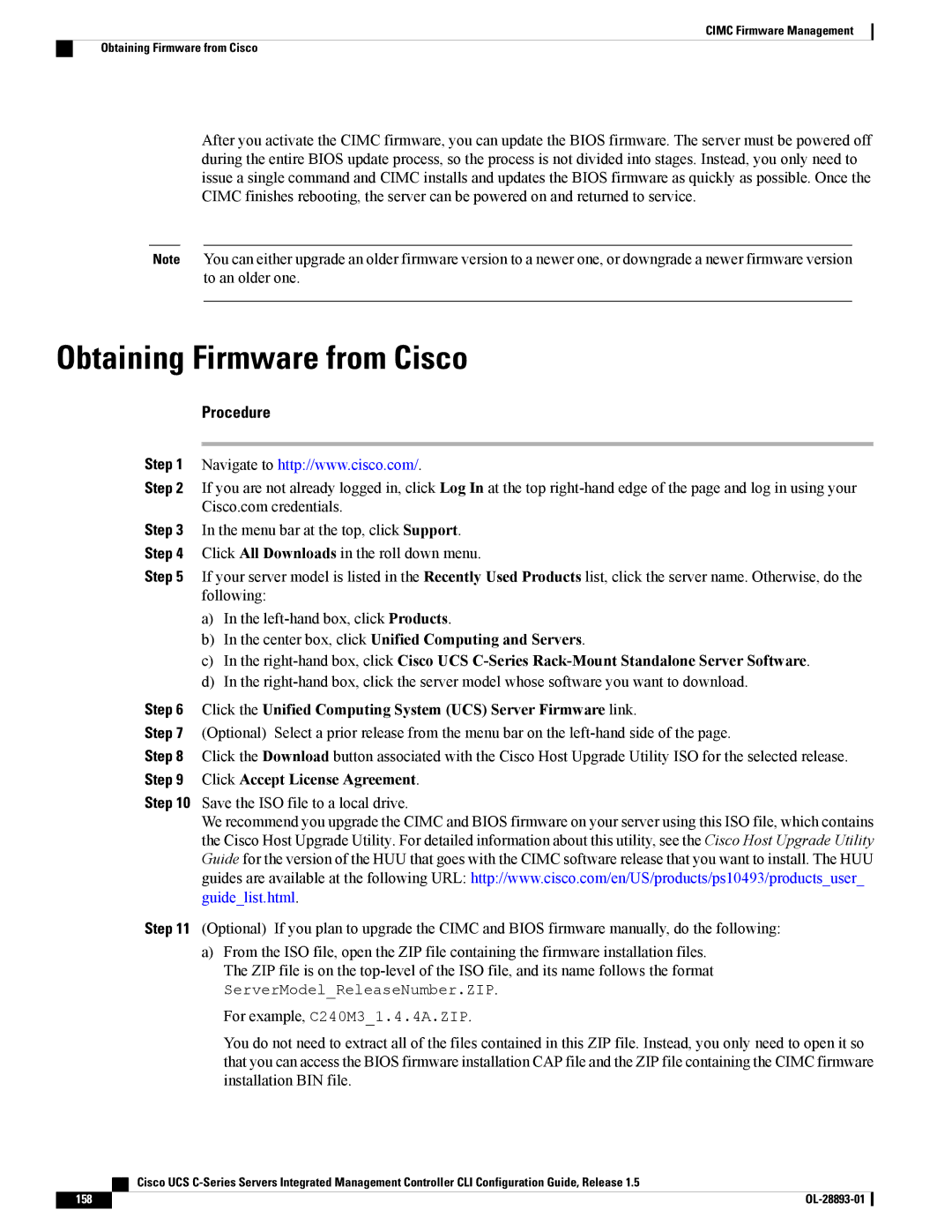 Cisco Systems UCSCPCIEBTG, 57712 manual Obtaining Firmware from Cisco, Center box, click Unified Computing and Servers 