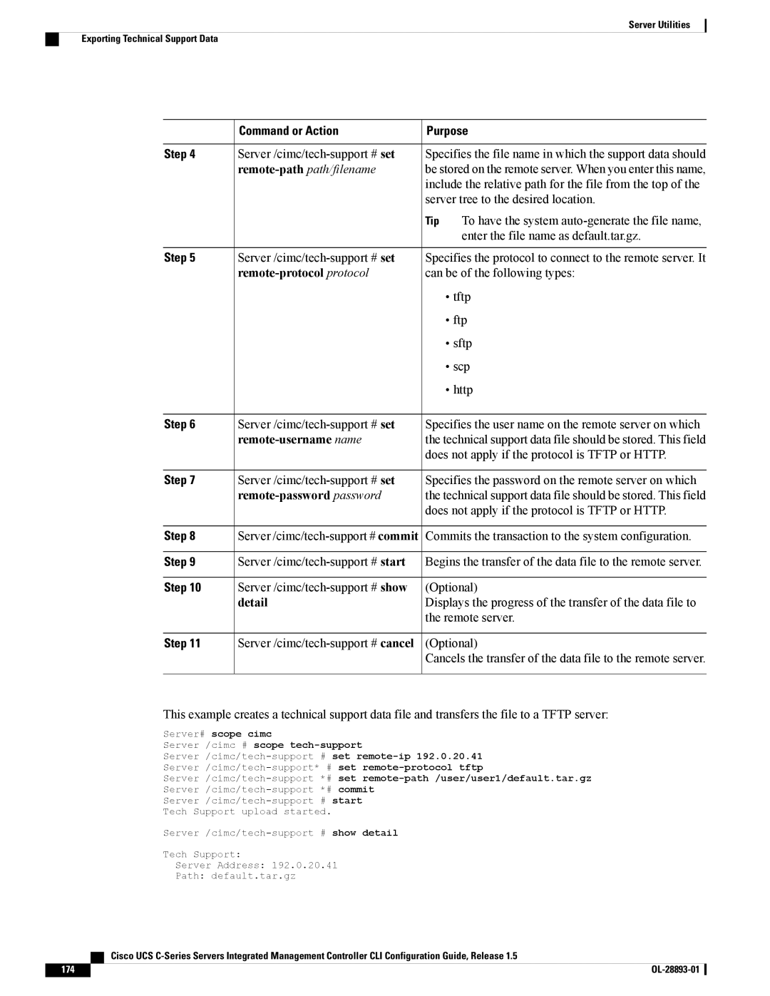 Cisco Systems UCSCPCIEBTG, 57712 manual Remote-protocol protocol, Remote-username name, Remote-password password 