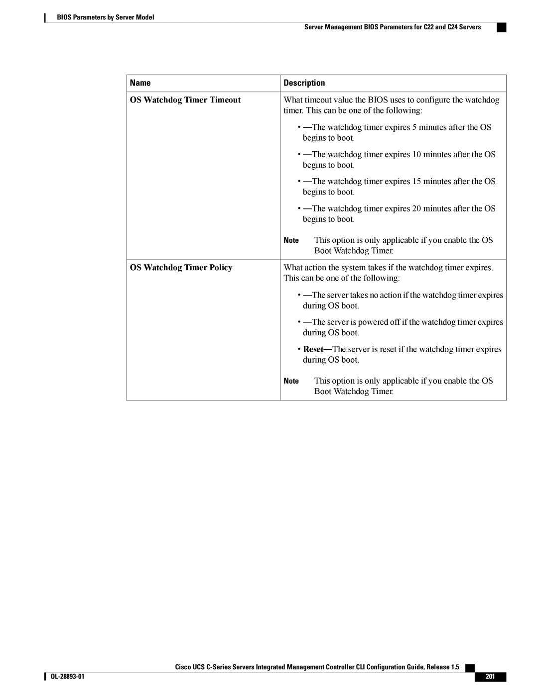 Cisco Systems 57712, UCSCPCIEBTG manual OS Watchdog Timer Timeout, OS Watchdog Timer Policy 