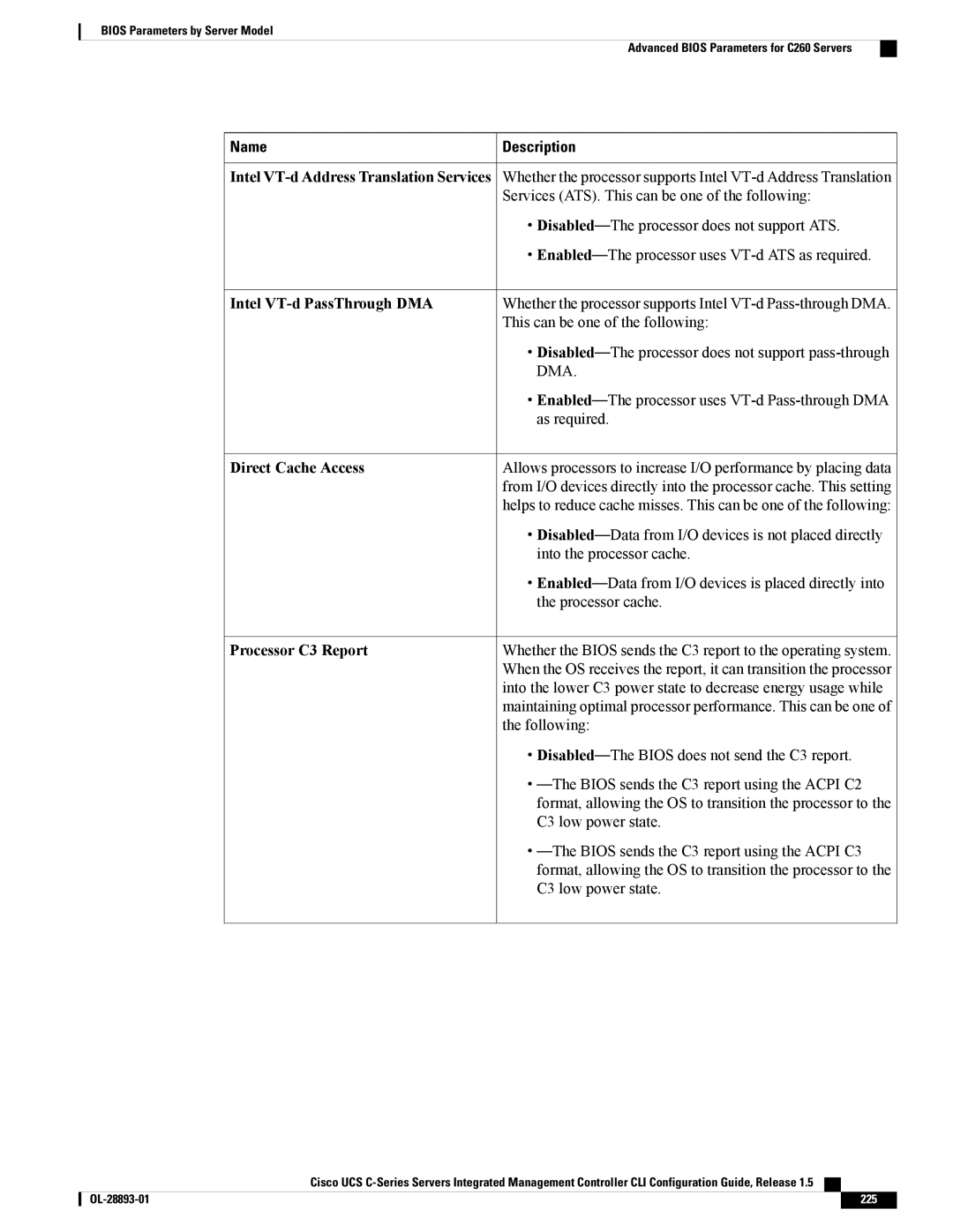 Cisco Systems 57712, UCSCPCIEBTG manual Direct Cache Access, Processor C3 Report 