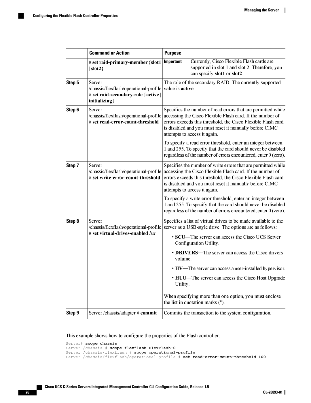 Cisco Systems UCSCPCIEBTG, 57712 # set raid-primary-member slot1, Slot2, # set raid-secondary-role active initializing 