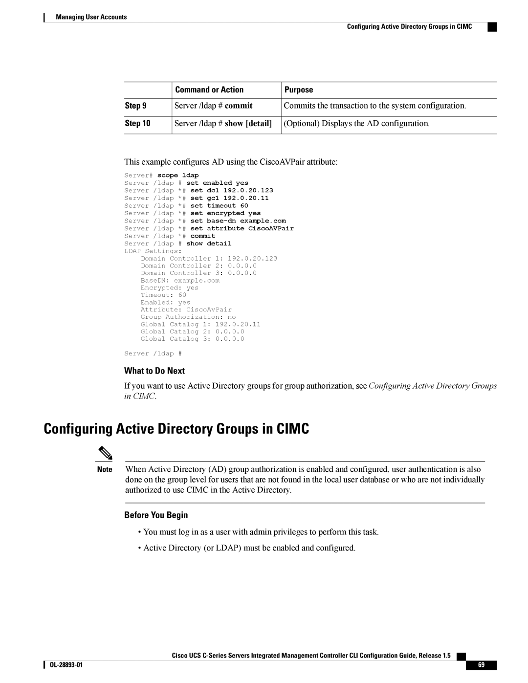 Cisco Systems 57712, UCSCPCIEBTG manual Configuring Active Directory Groups in Cimc, Server# scope ldap 