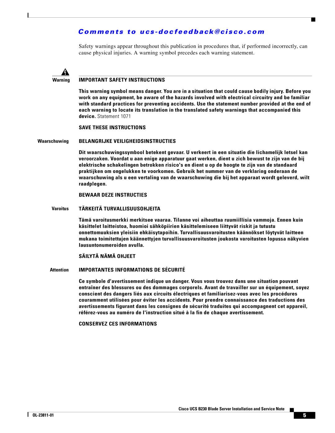 Cisco Systems UCSEZB230EX256 manual Conservez CES Informations 