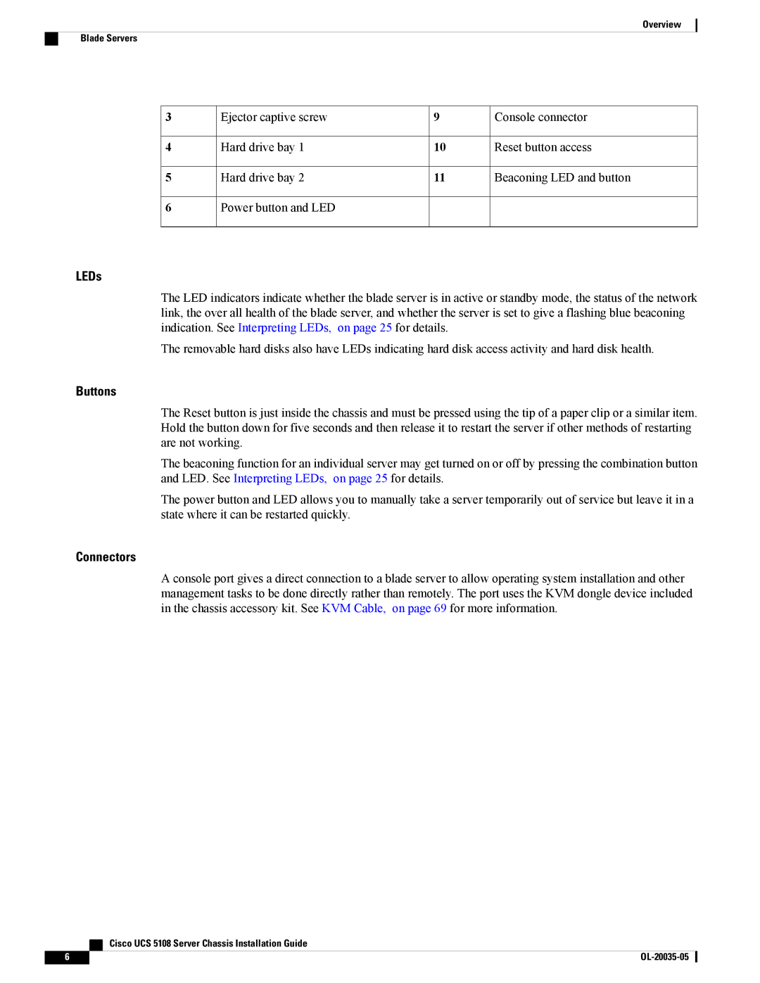 Cisco Systems UCSEZINFRACHSS manual LEDs 