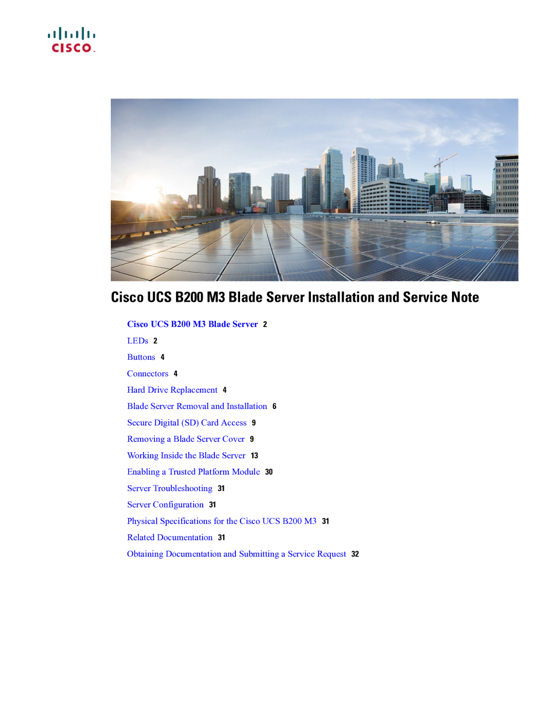 Cisco Systems UCSSPENTVB200M3 specifications Cisco UCS B200 M3 Blade Server Installation and Service Note 