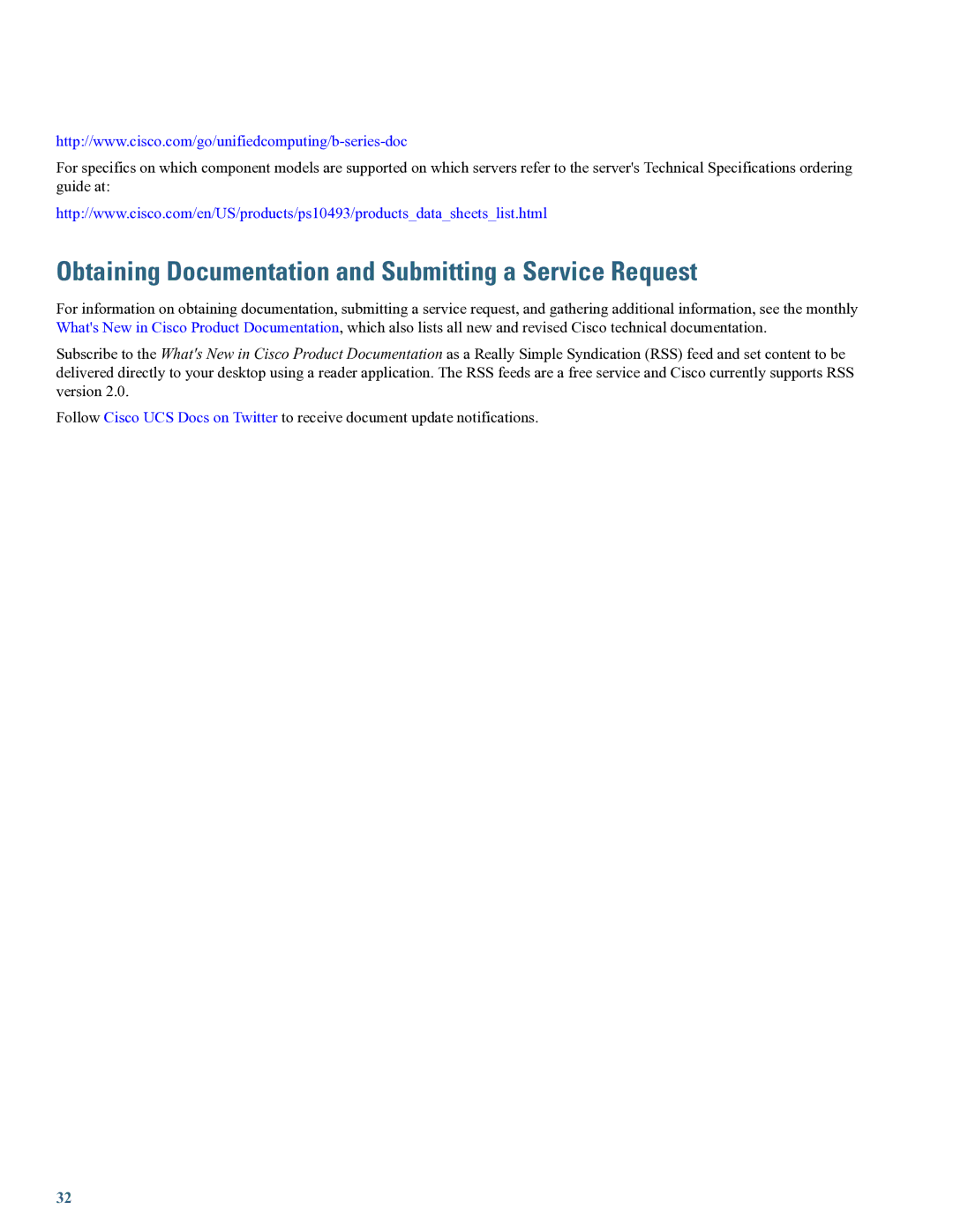 Cisco Systems UCSSPENTVB200M3 specifications Obtaining Documentation and Submitting a Service Request 
