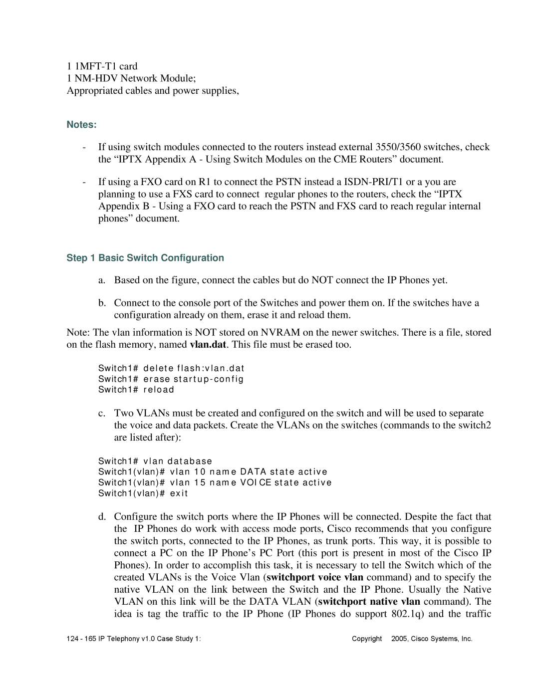 Cisco Systems v1.0 manual Basic Switch Configuration 