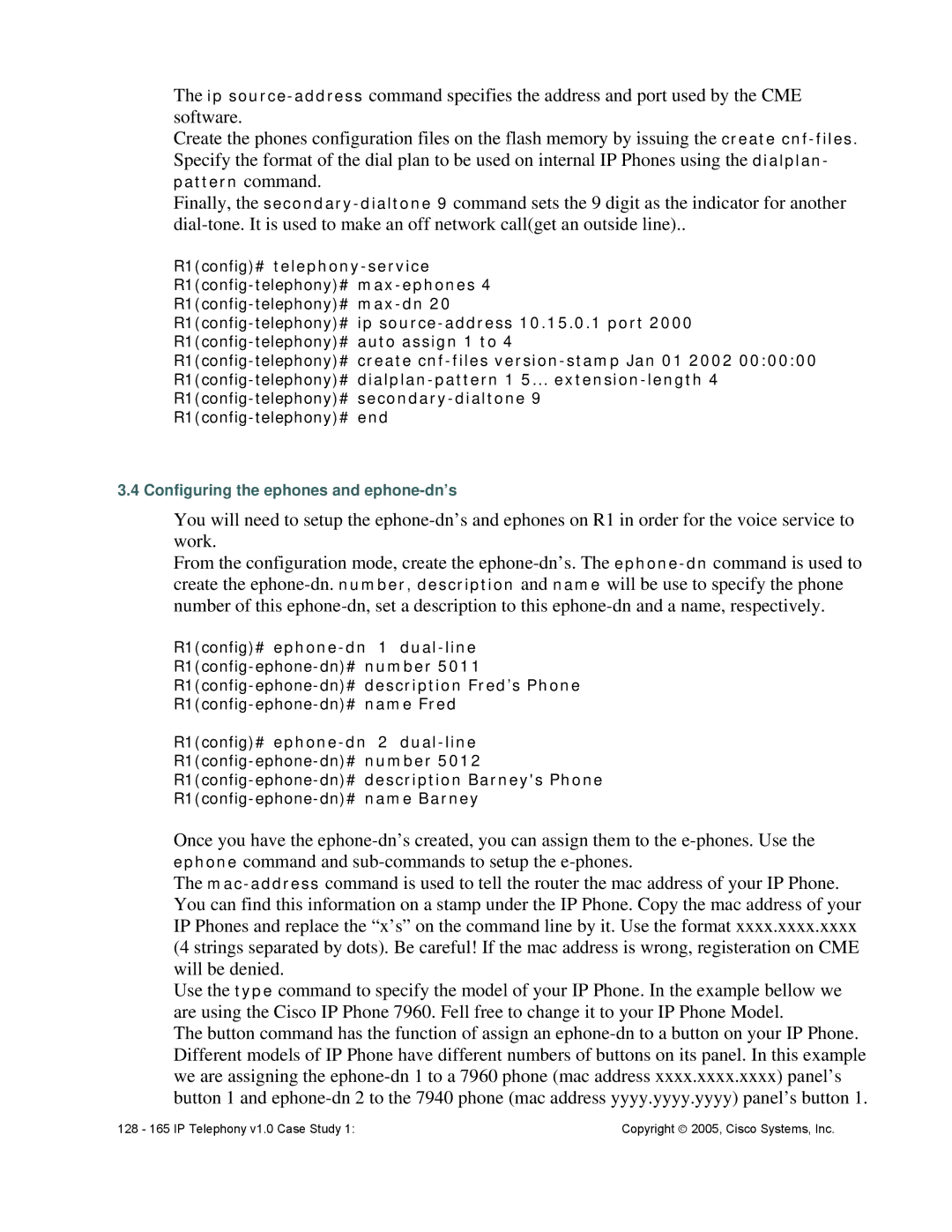 Cisco Systems v1.0 manual R1config# telephony-service 