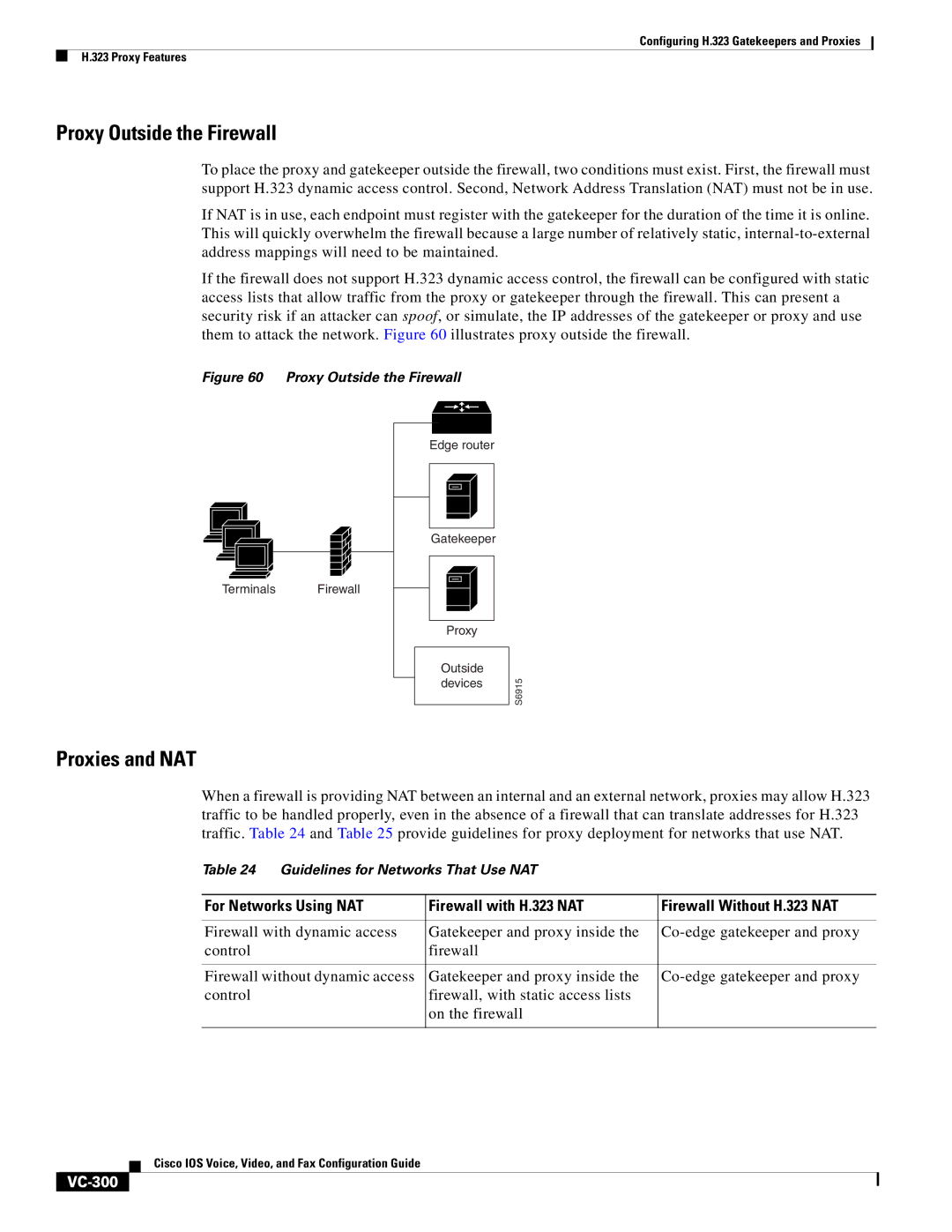 Cisco Systems VC-289 manual Proxy Outside the Firewall, Proxies and NAT, VC-300 