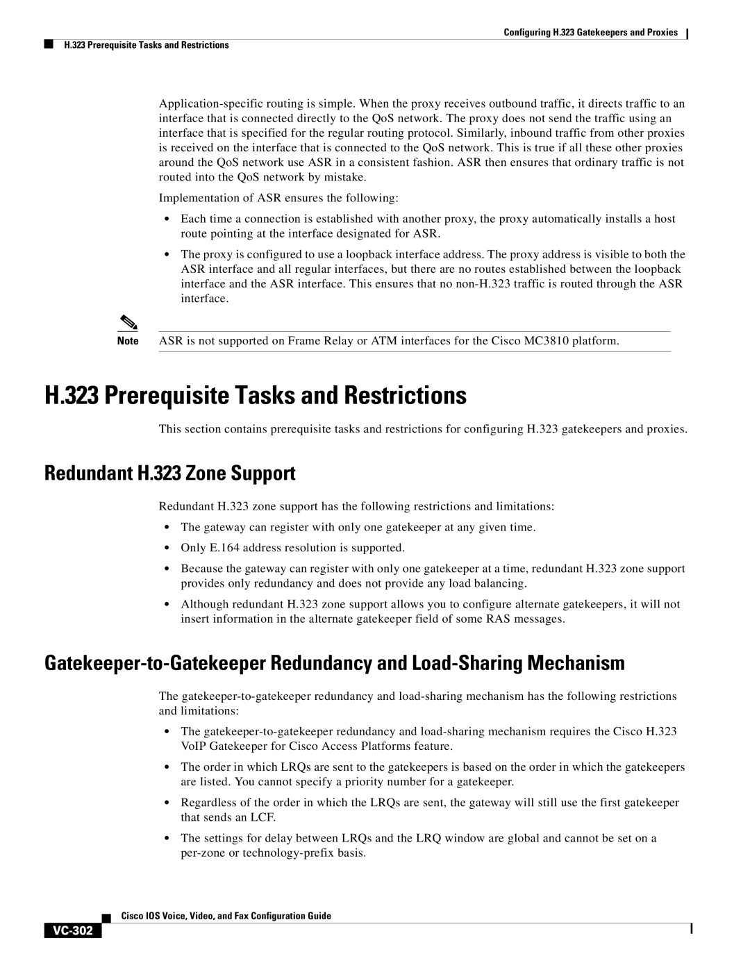 Cisco Systems VC-289 manual Prerequisite Tasks and Restrictions, VC-302 