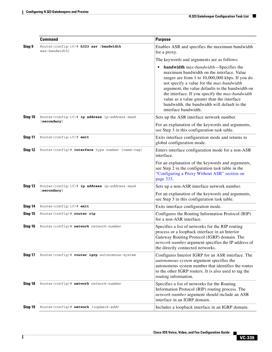 Cisco Systems VC-289 manual VC-339 