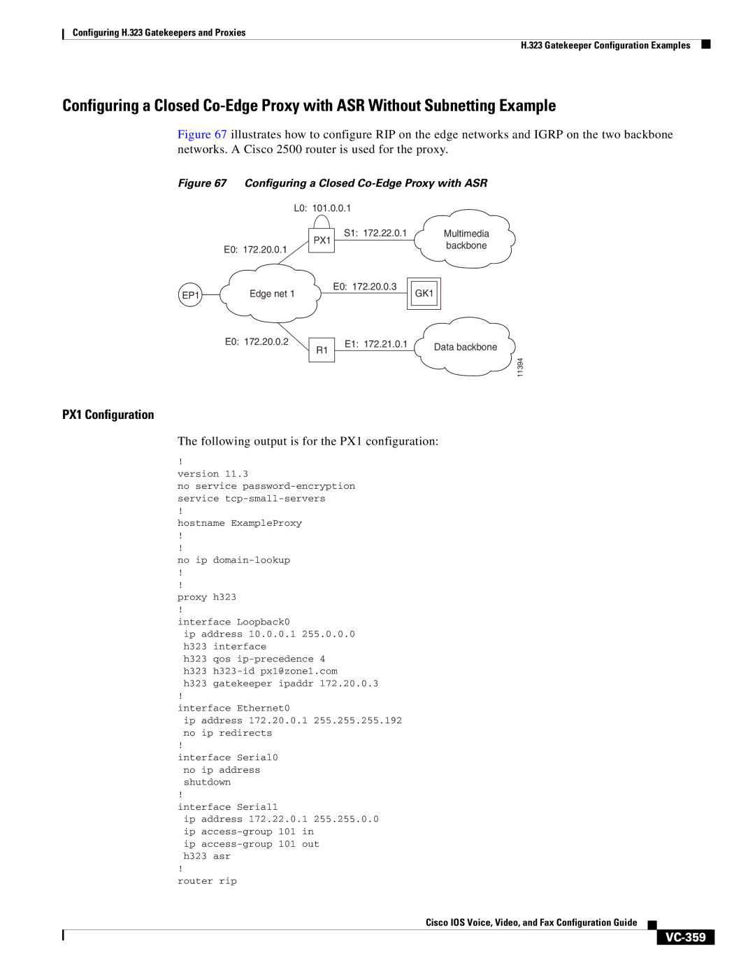 Cisco Systems VC-289 manual VC-359, Configuring a Closed Co-Edge Proxy with ASR 