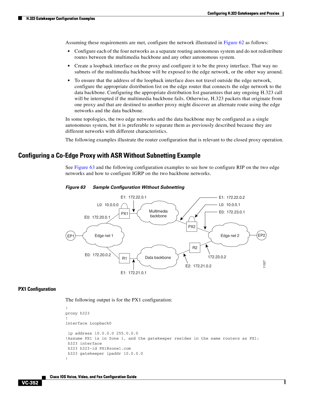 Cisco Systems VC-289 manual PX1 Configuration, VC-352 