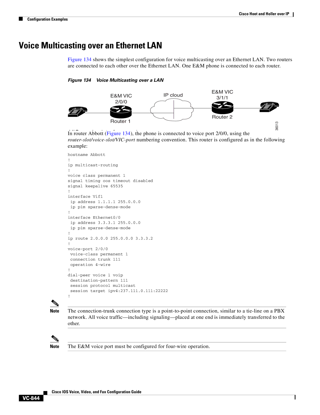 Cisco Systems VC-825 appendix Voice Multicasting over an Ethernet LAN, VC-844 