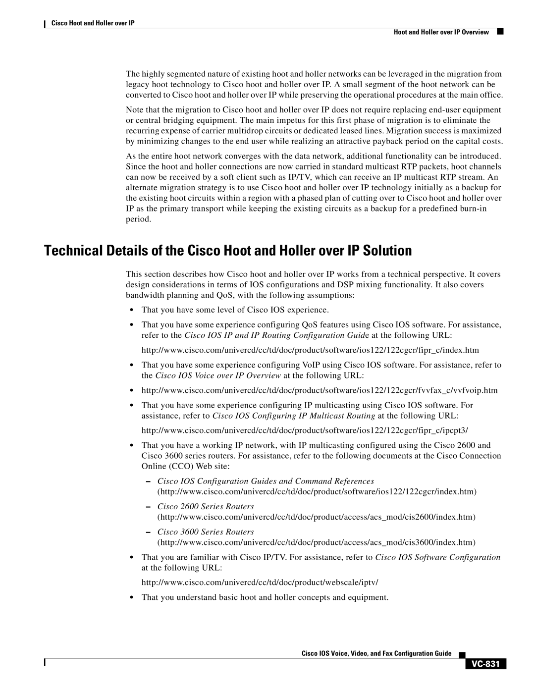 Cisco Systems VC-825 appendix VC-831 