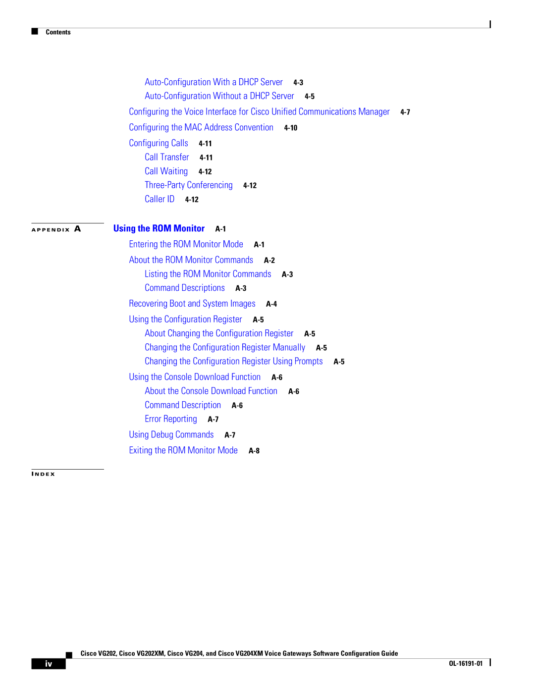 Cisco Systems VG202XM, VG204XM manual Changing the Configuration Register Manually A-5 