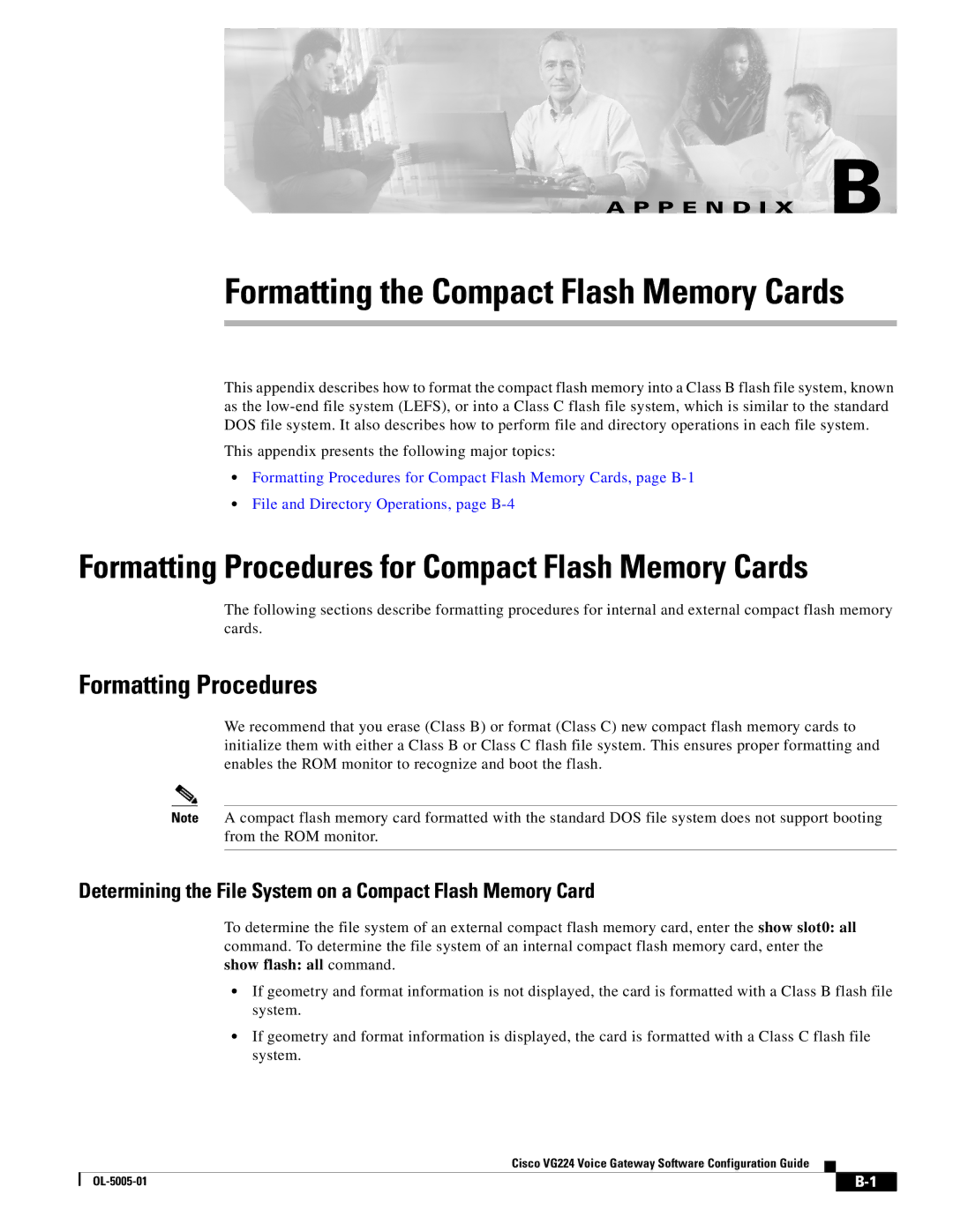 Cisco Systems VG224 manual Formatting the Compact Flash Memory Cards, Formatting Procedures 