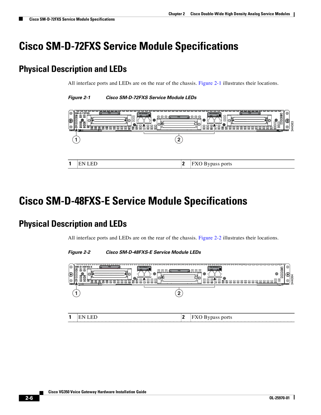 Cisco Systems SMD48FXSE Cisco SM-D-72FXS Service Module Specifications, Cisco SM-D-48FXS-E Service Module Specifications 