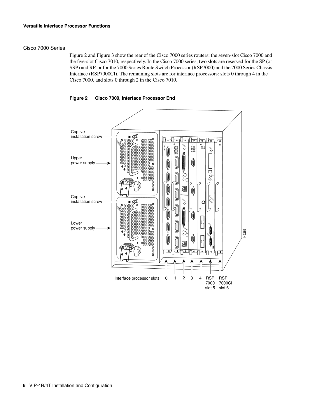 Cisco Systems VIP-4R/4T manual Cisco 7000 Series, Cisco 7000, Interface Processor End 