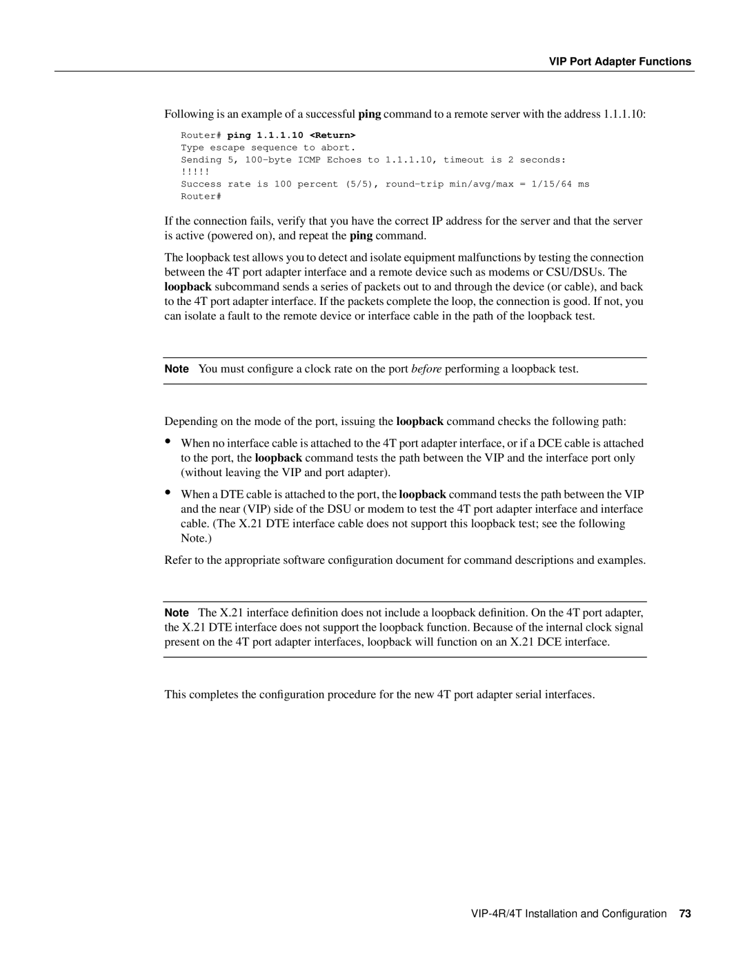 Cisco Systems VIP-4R/4T manual Router# ping 1.1.1.10 Return Type escape sequence to abort 