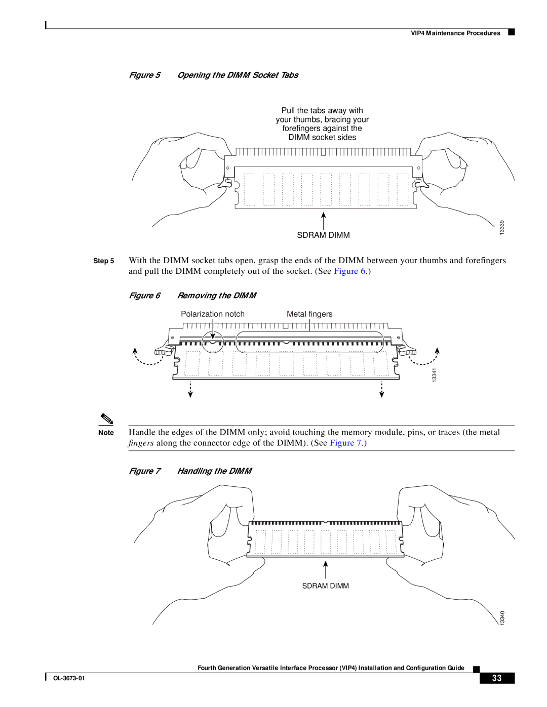 Cisco Systems VIP4 manual Opening the Dimm Socket Tabs 