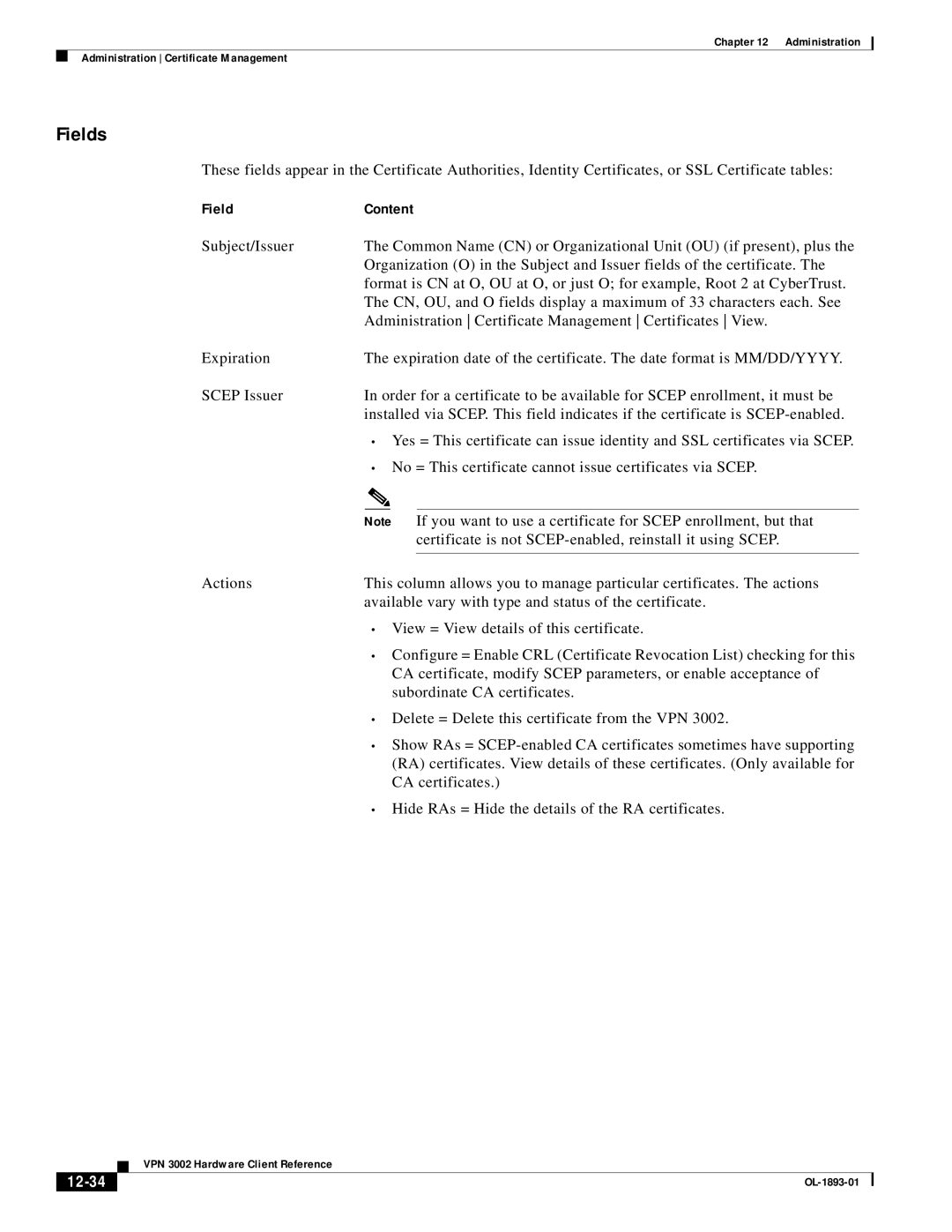 Cisco Systems VPN 3002 manual 12-34 