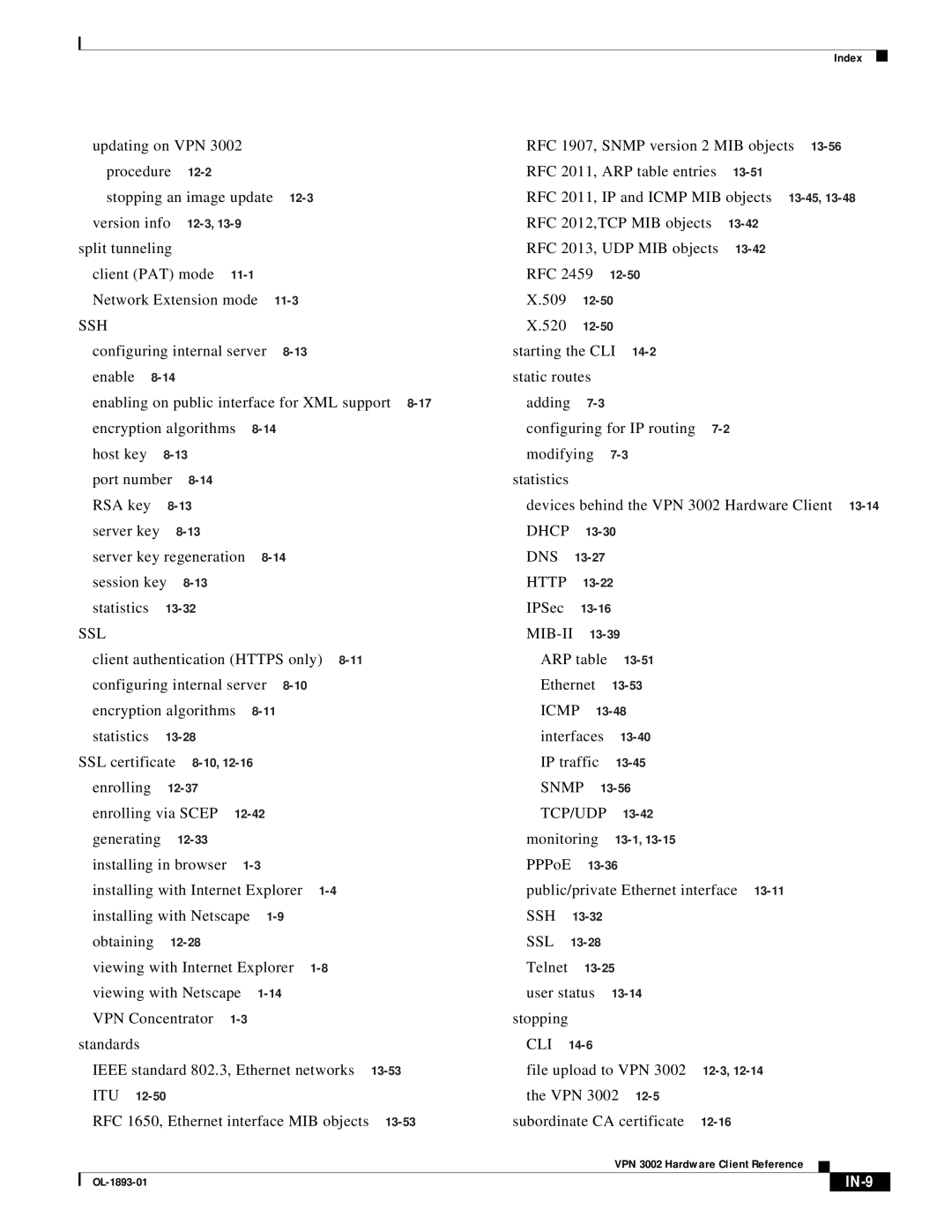 Cisco Systems VPN 3002 manual IN-9 