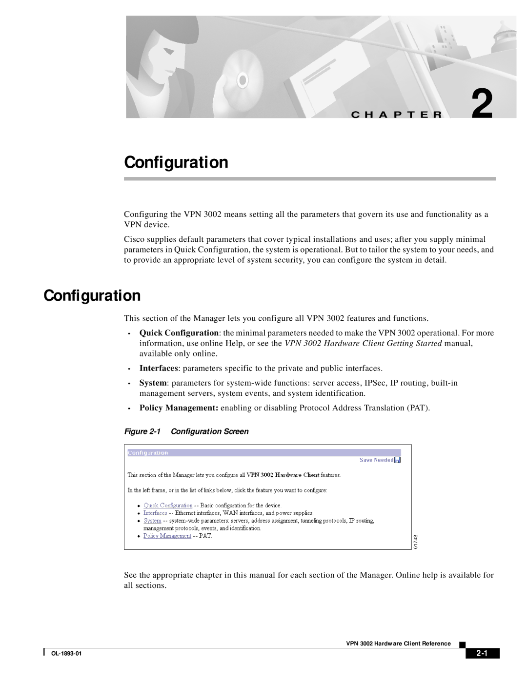 Cisco Systems VPN 3002 manual Configuration 