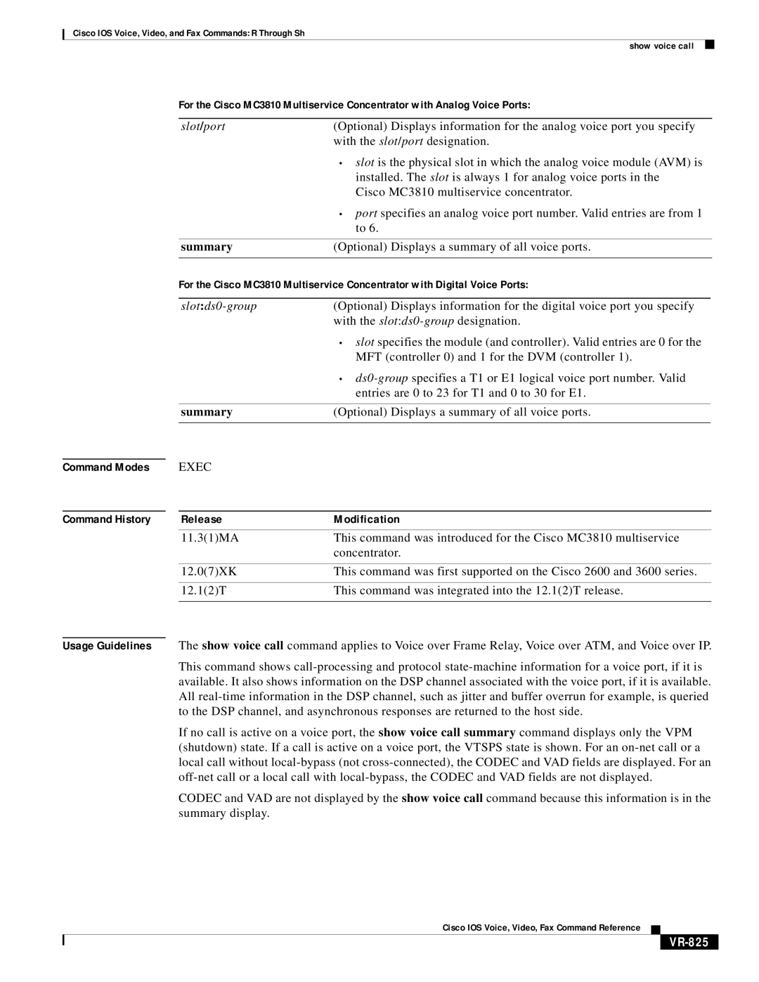 Cisco Systems VR-561 manual VR-825 