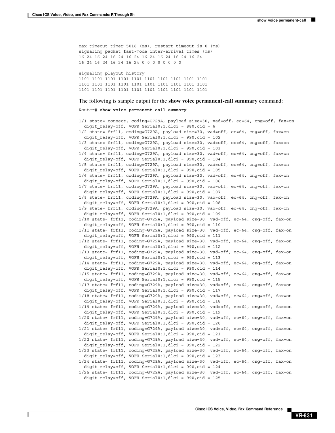 Cisco Systems VR-561 manual VR-831, Digitrelay=off 