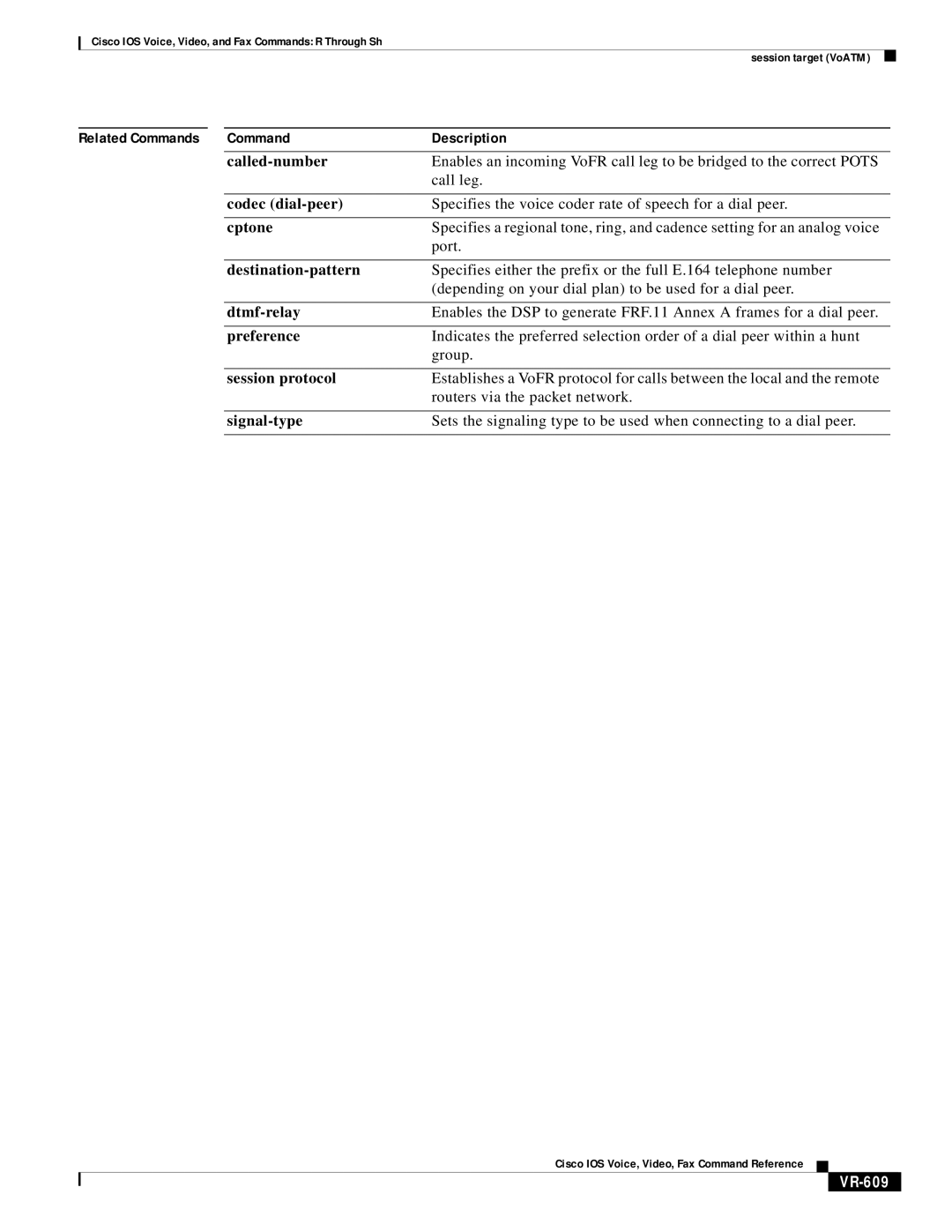 Cisco Systems VR-561 manual Dtmf-relay, VR-609 