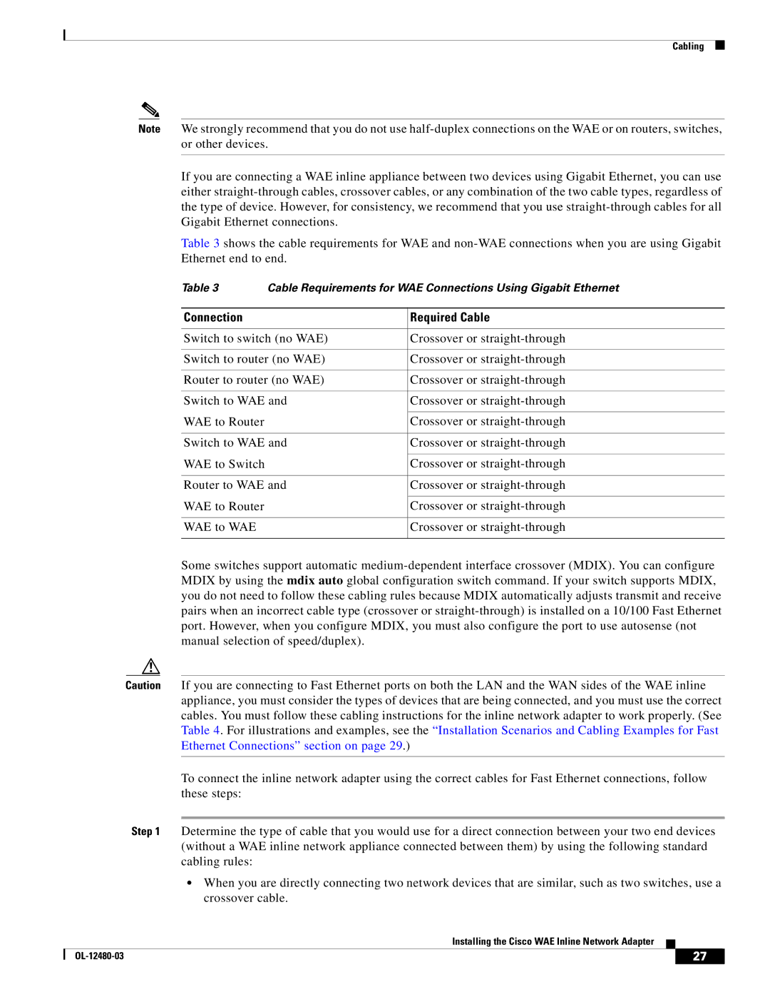 Cisco Systems WAE-7341-K9, WAE-7371-K9, WAE-611-K9, WAE-674-K9, WAE-511-K9, WAE-612-K9, WAE-7326-K9 Connection Required Cable 