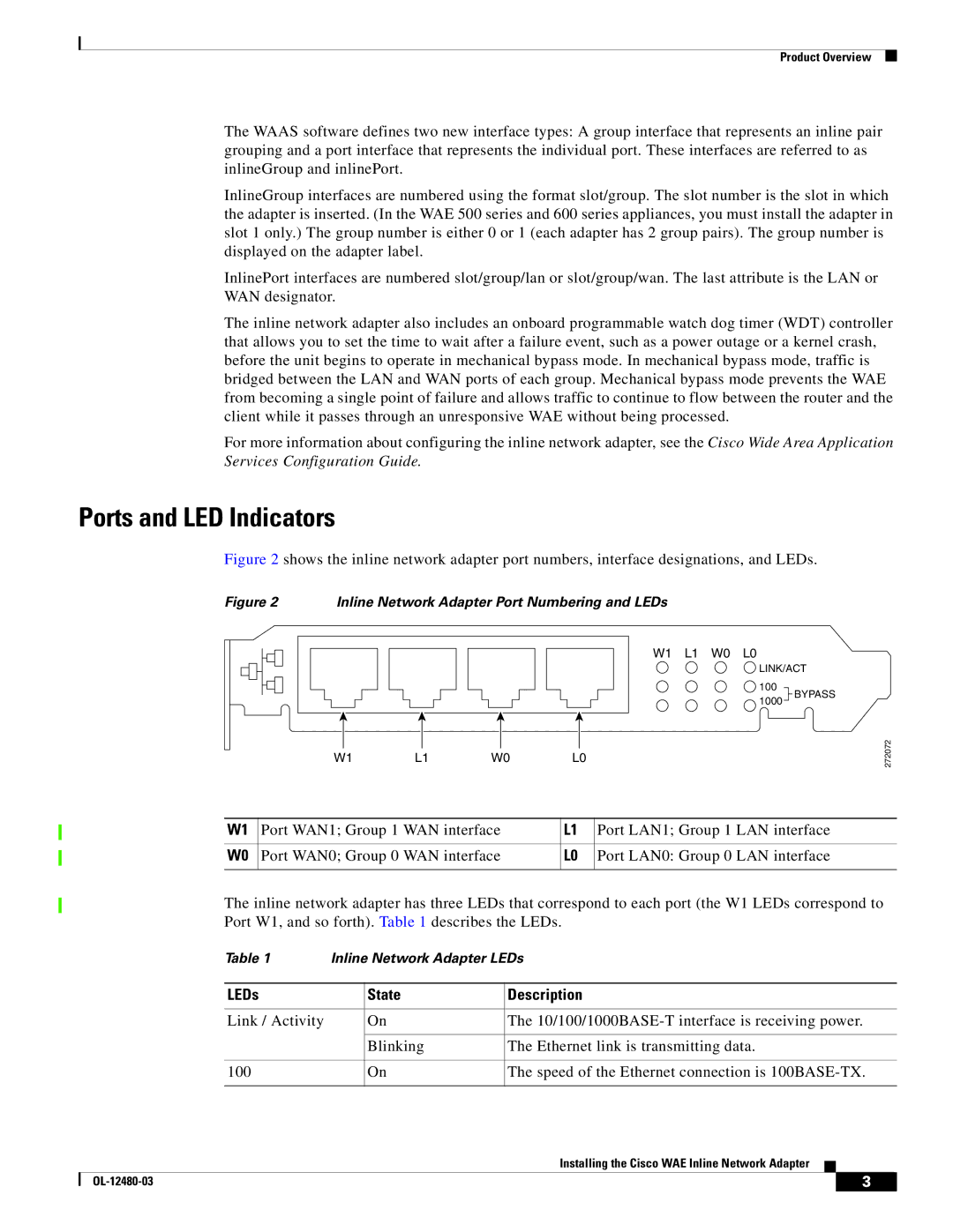 Cisco Systems WAE-674-K9, WAE-7341-K9, WAE-7371-K9, WAE-611-K9, WAE-511-K9 Ports and LED Indicators, LEDs State Description 