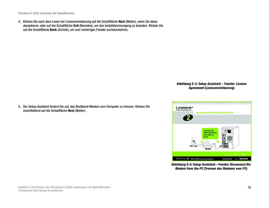 Cisco Systems WAG54GS (EU) manual Wireless-G ADSL-Gateway mit SpeedBooster 