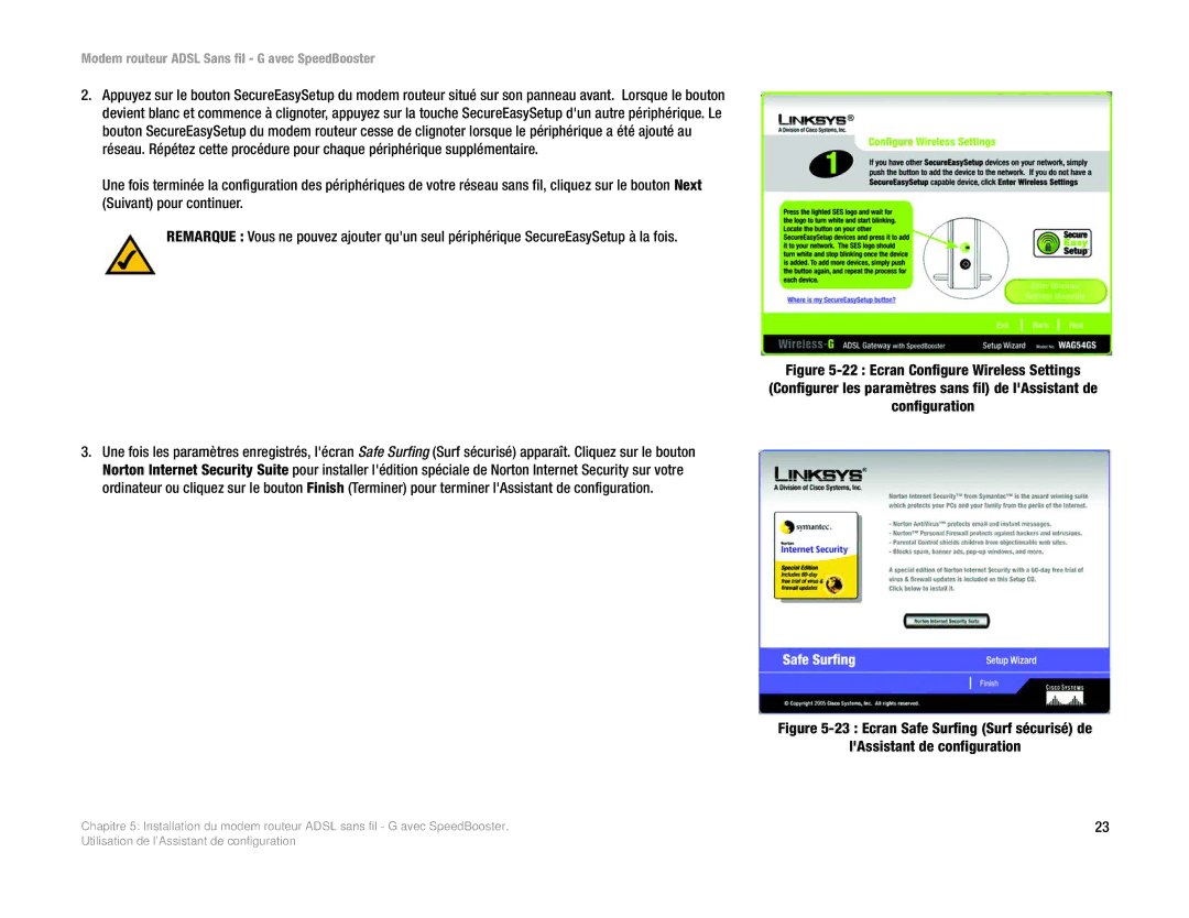 Cisco Systems WAG54GS (EU) manual Modem routeur Adsl Sans fil G avec SpeedBooster 