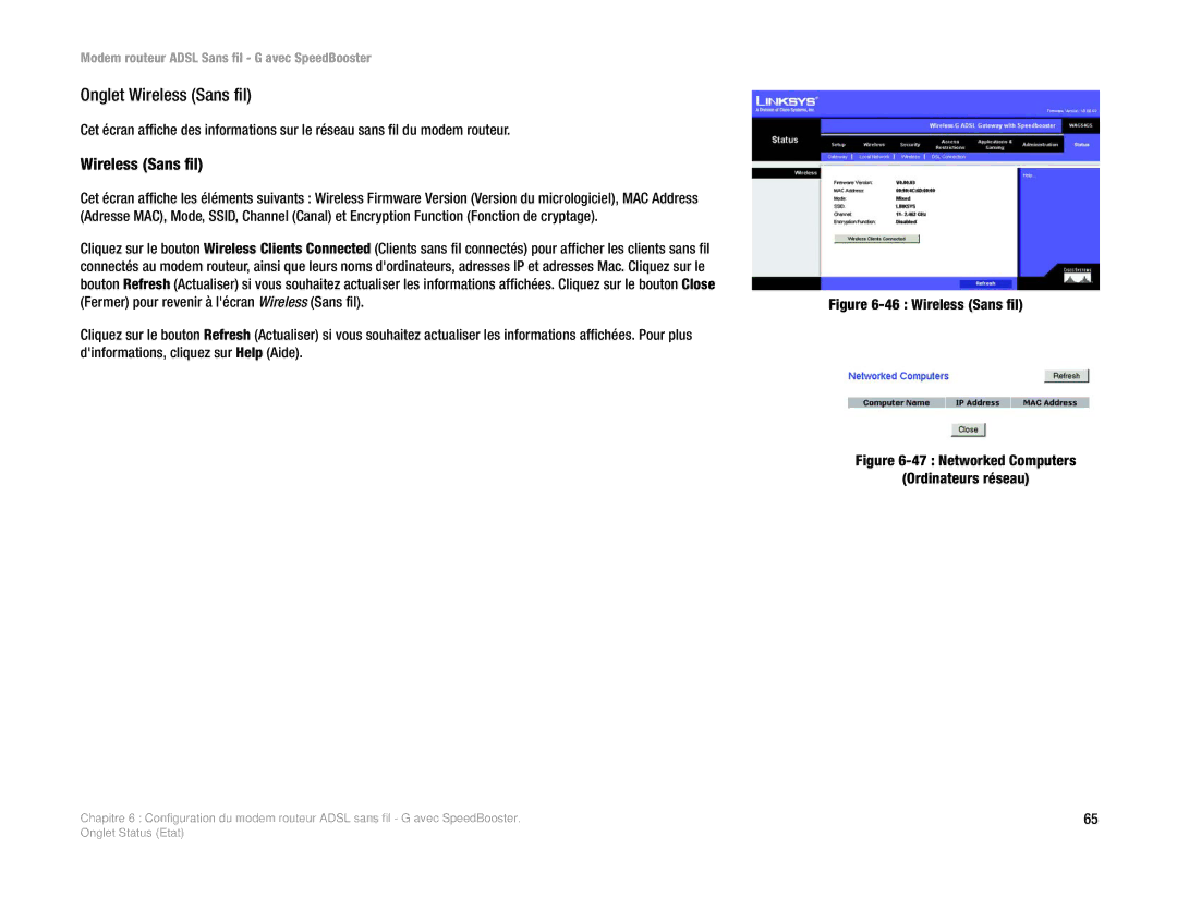 Cisco Systems WAG54GS (EU) manual Wireless Sans fil 