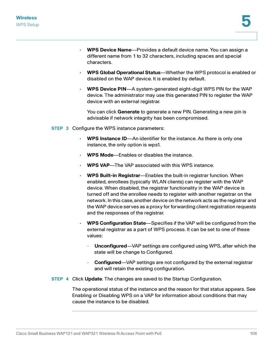 Cisco Systems WAP121, WAP321 manual Wireless 