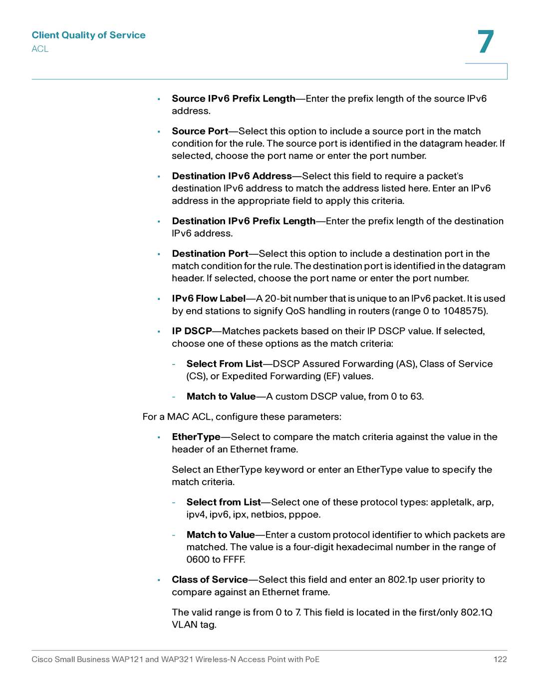 Cisco Systems WAP121, WAP321 manual Client Quality of Service 