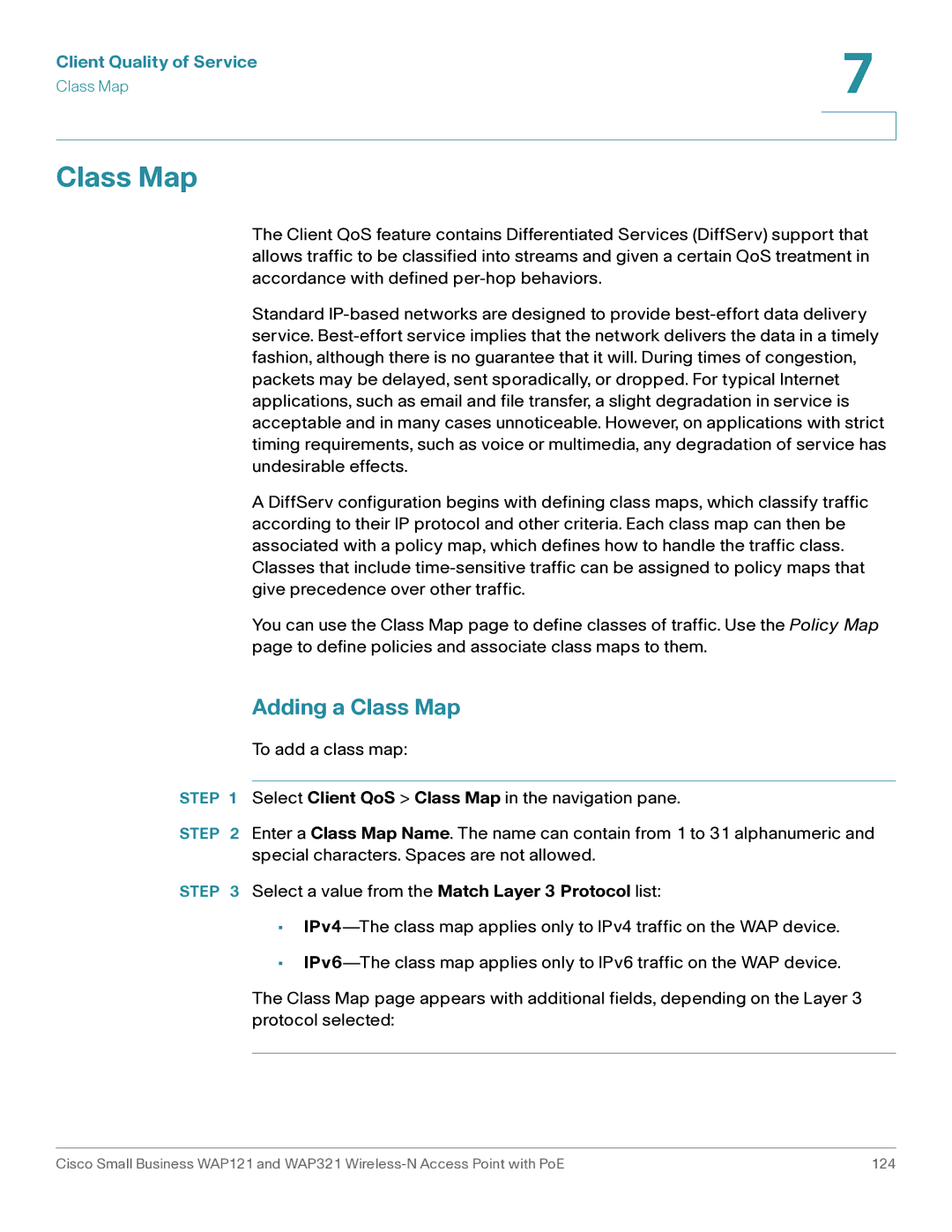 Cisco Systems WAP121, WAP321 manual Adding a Class Map 