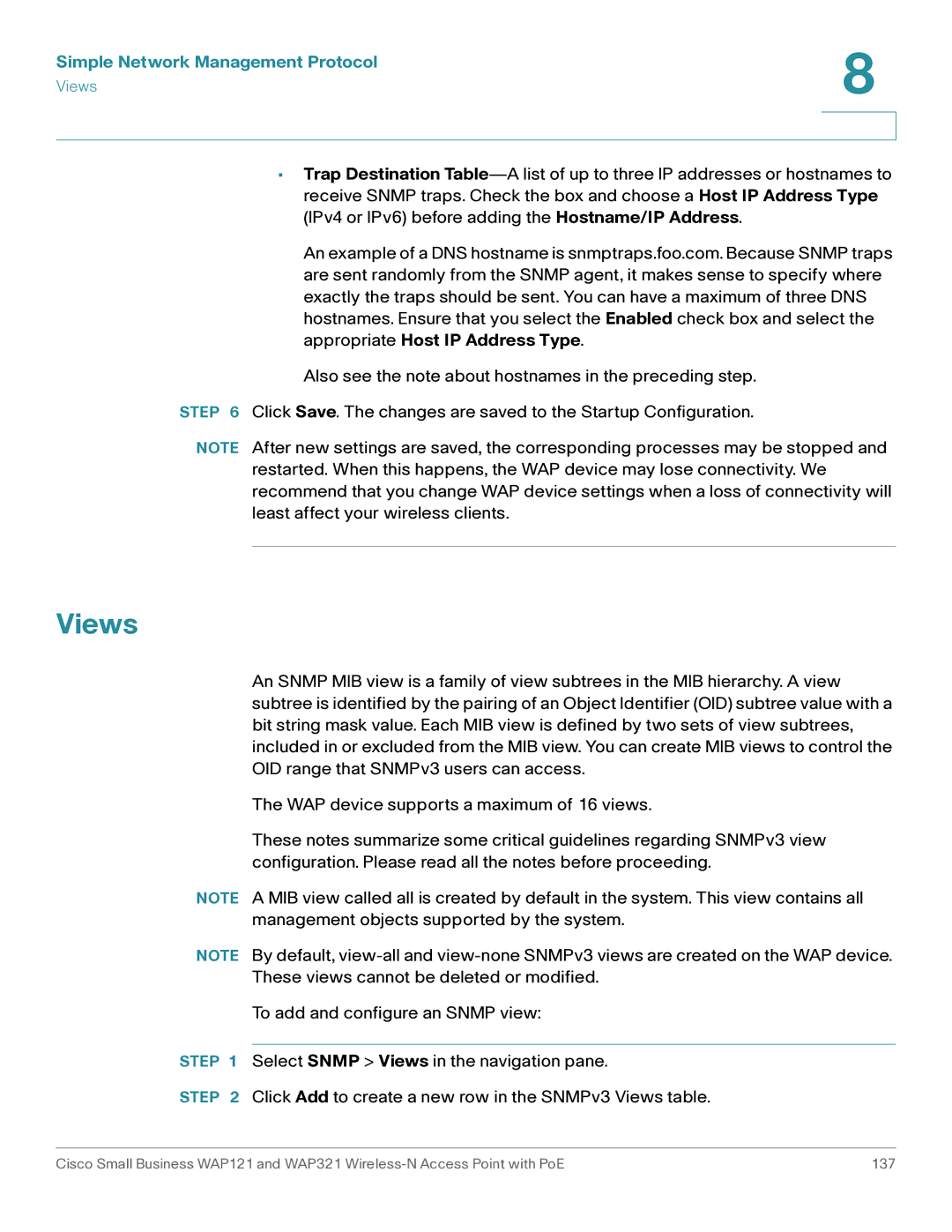 Cisco Systems WAP321, WAP121 manual Views 