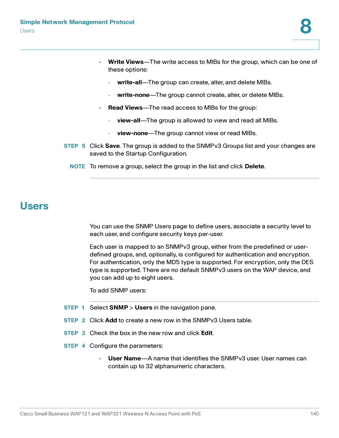 Cisco Systems WAP121, WAP321 manual Users 