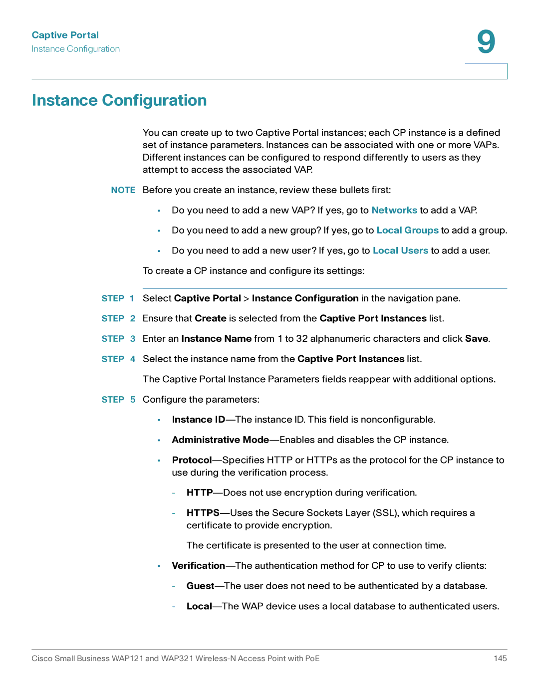 Cisco Systems WAP321, WAP121 manual Instance Configuration 